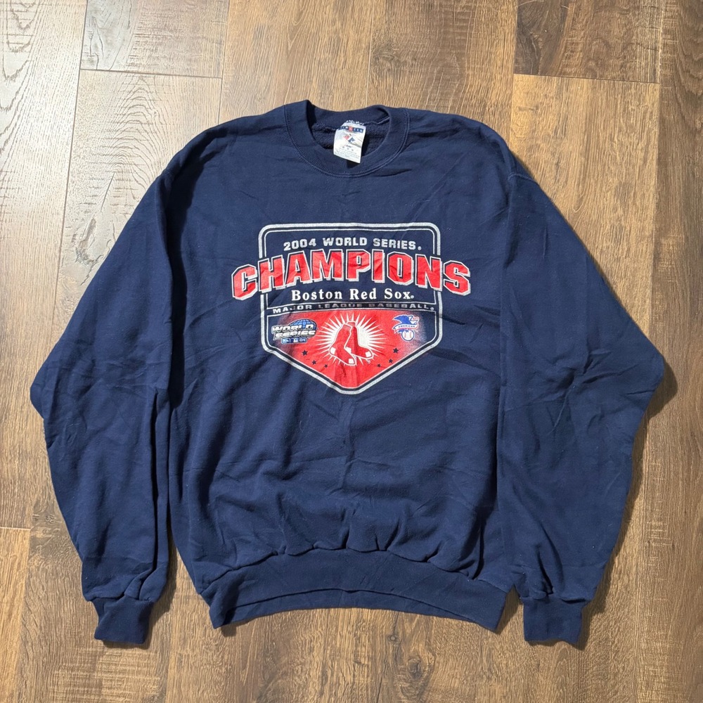 Vintage 2004 Boston Red Sox World Series Champions Jerzees Sweatshirt Navy M